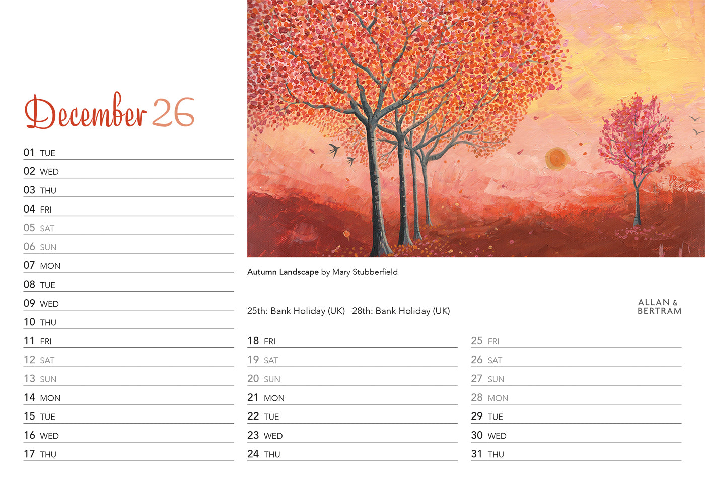 Art Midi Desk Calendar