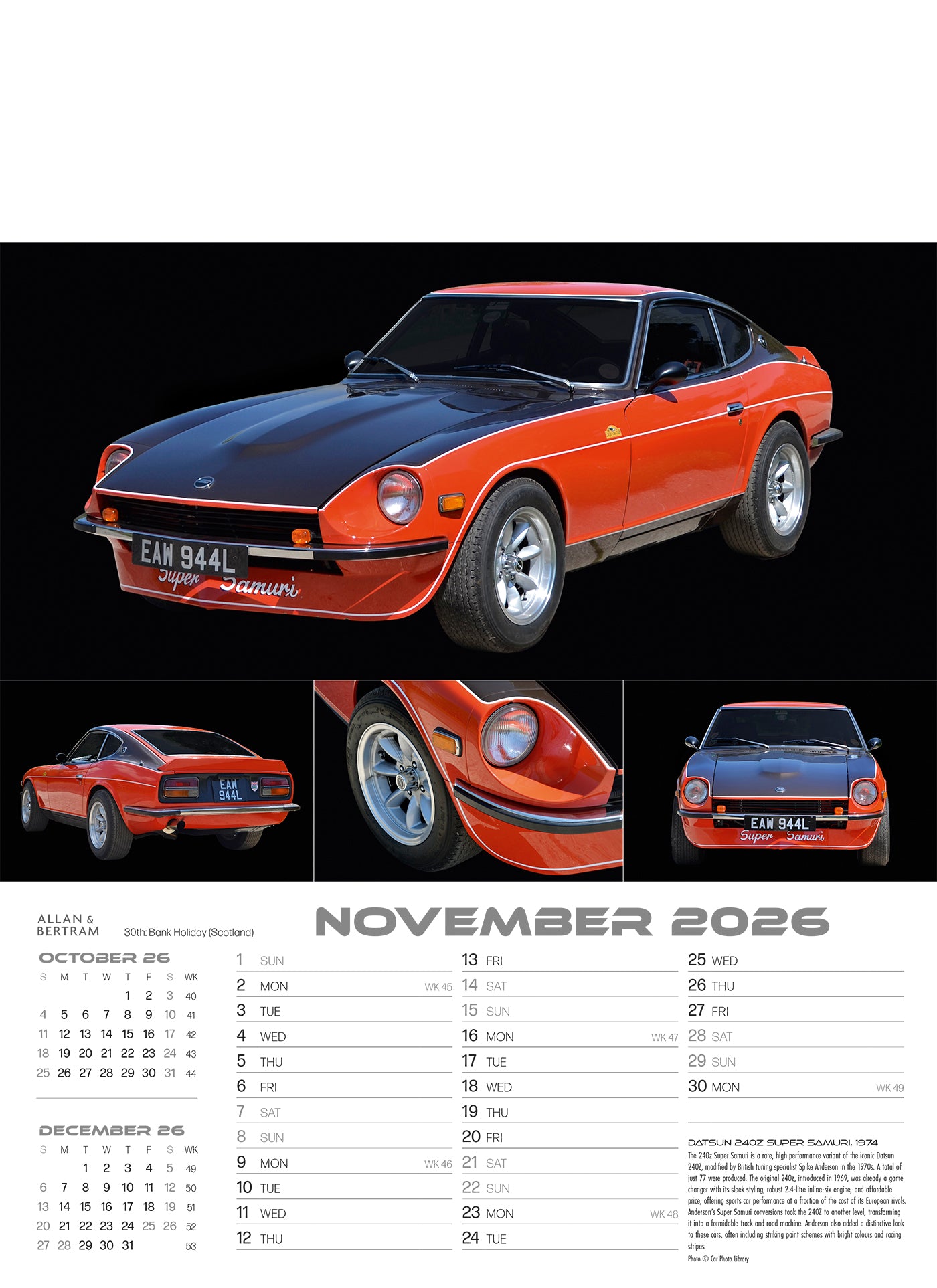 Auto Junior Wall Calendar