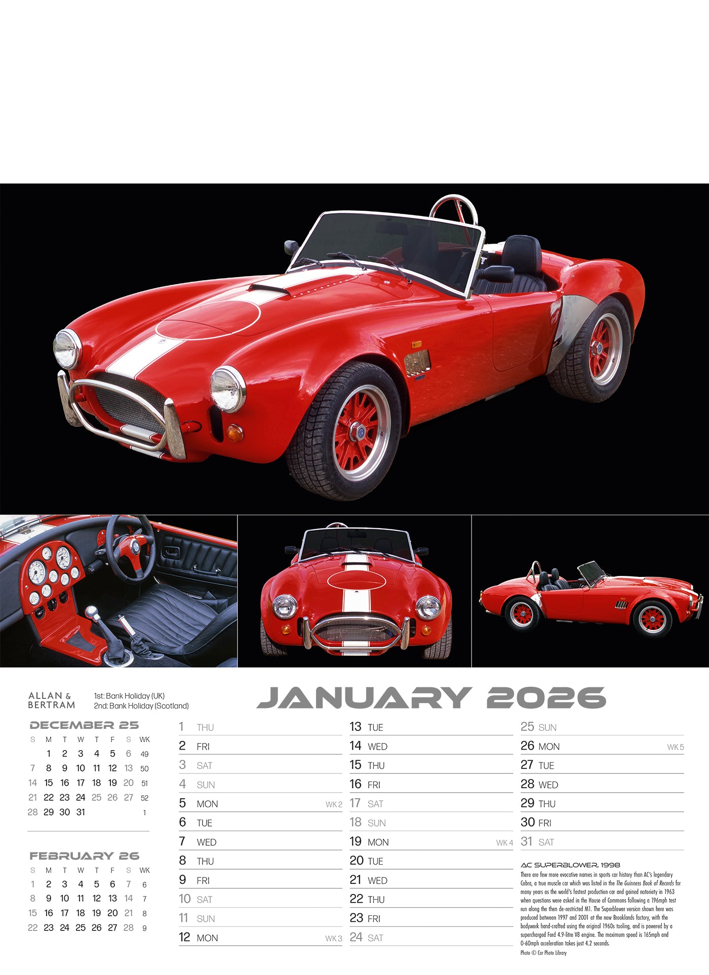 Auto Junior Wall Calendar