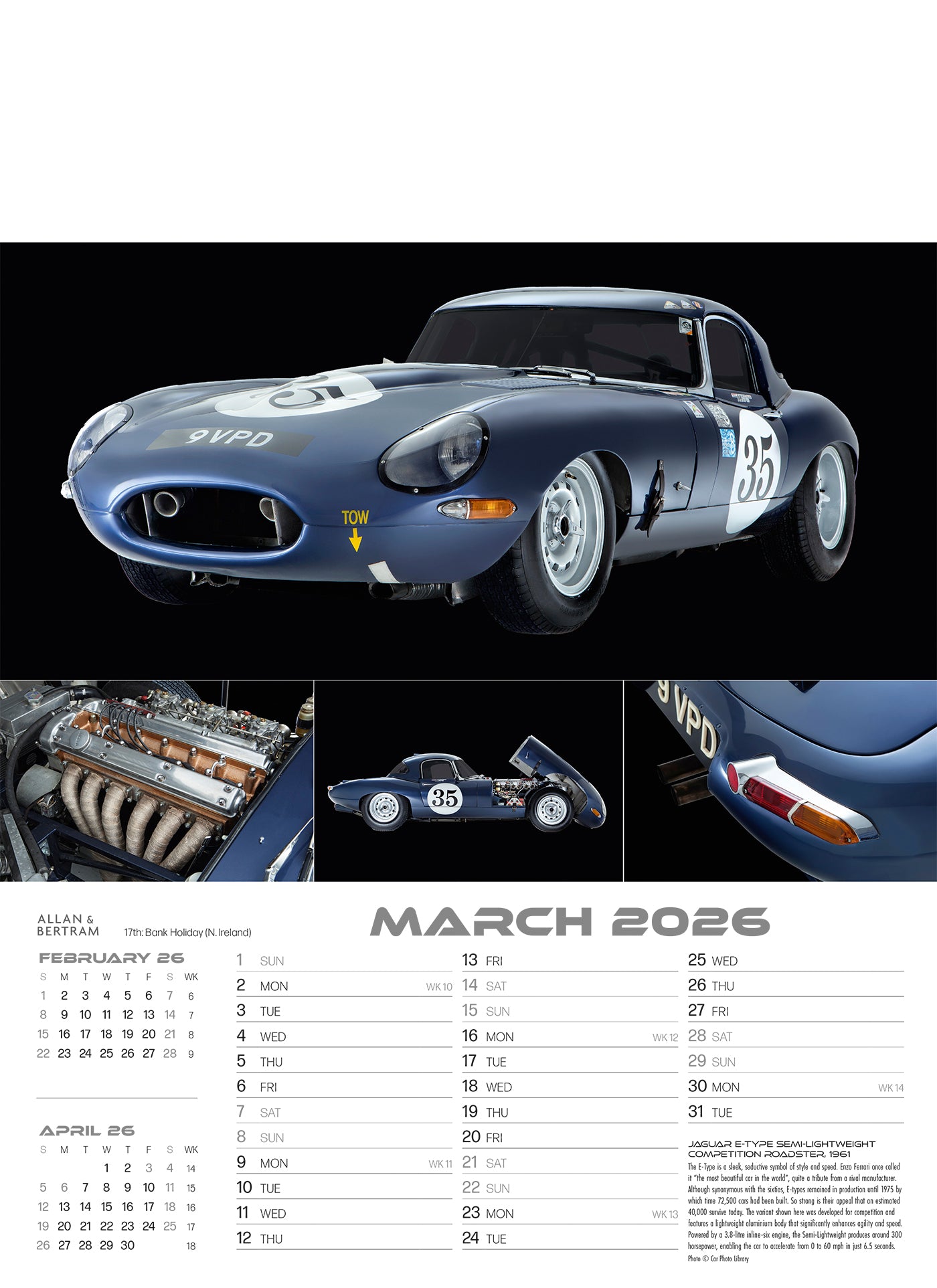 Auto Junior Wall Calendar