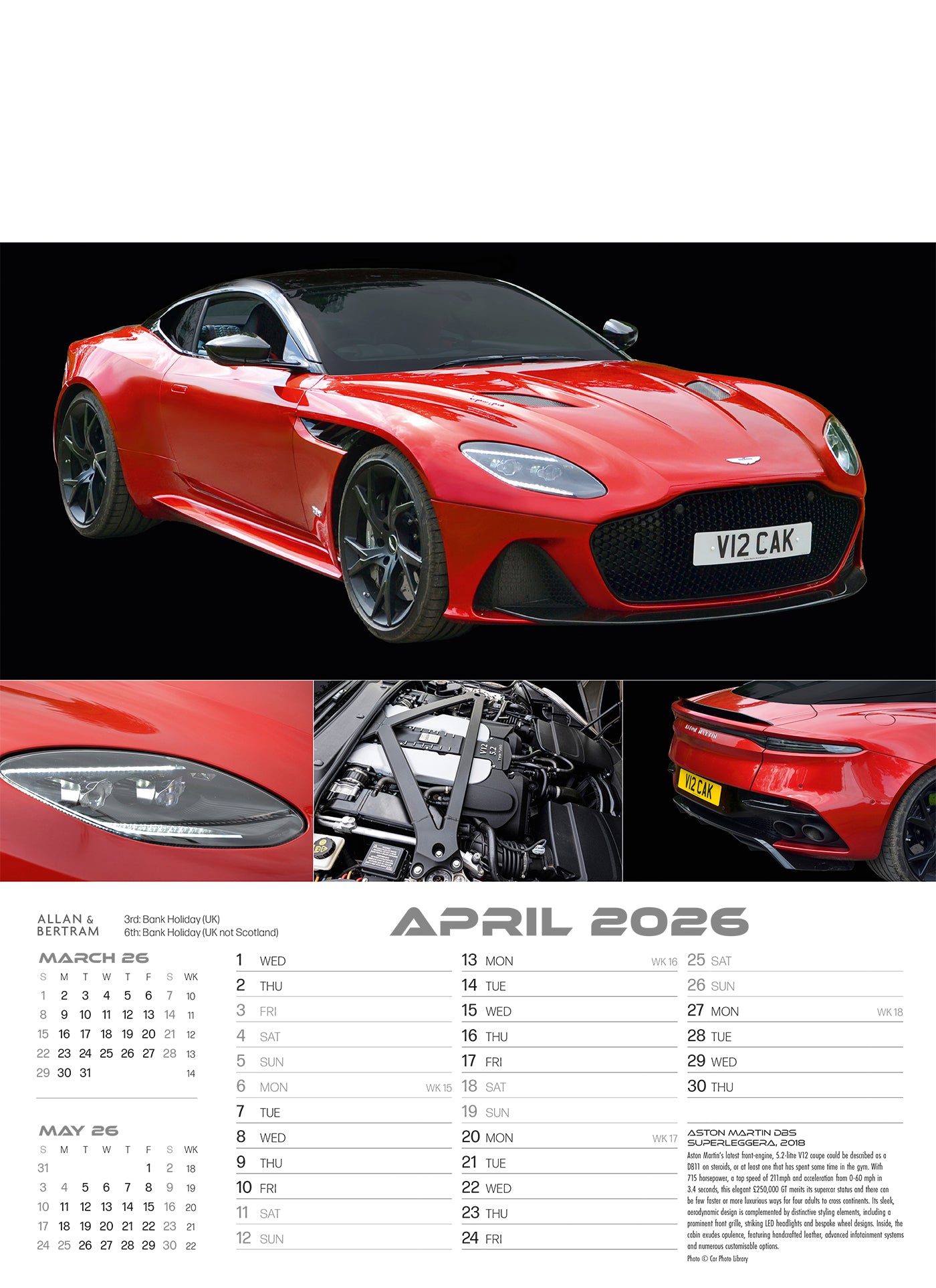 Auto Junior Wall Calendar