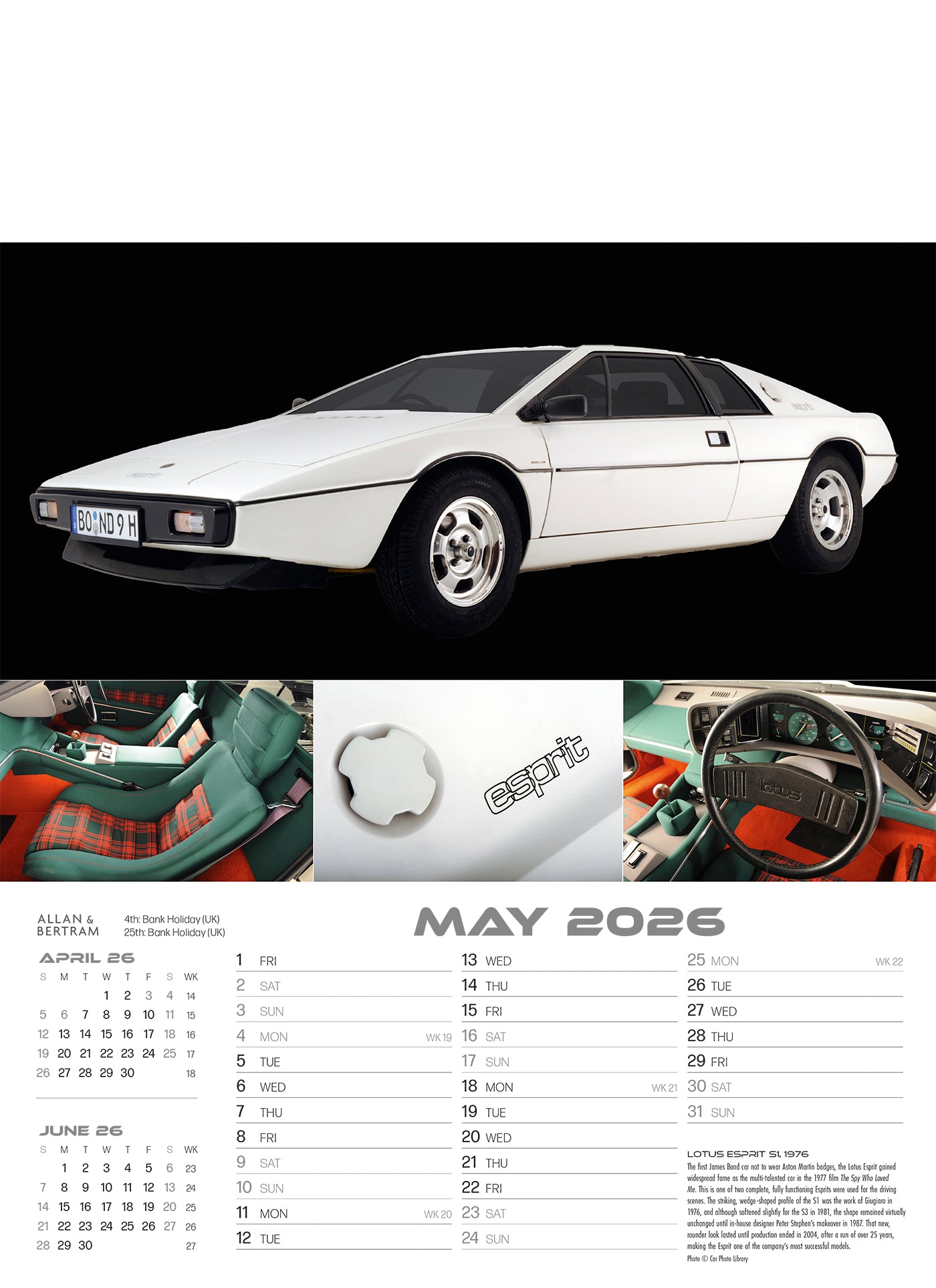 Auto Junior Wall Calendar