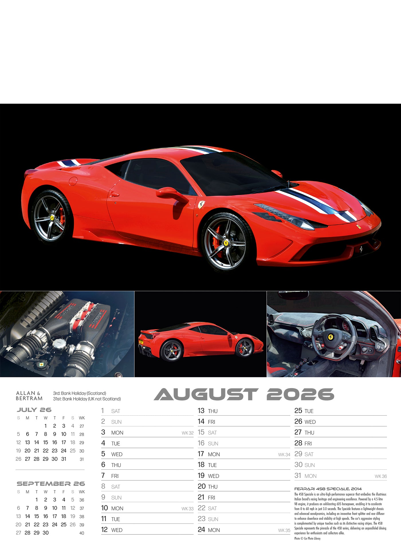 Auto Junior Wall Calendar