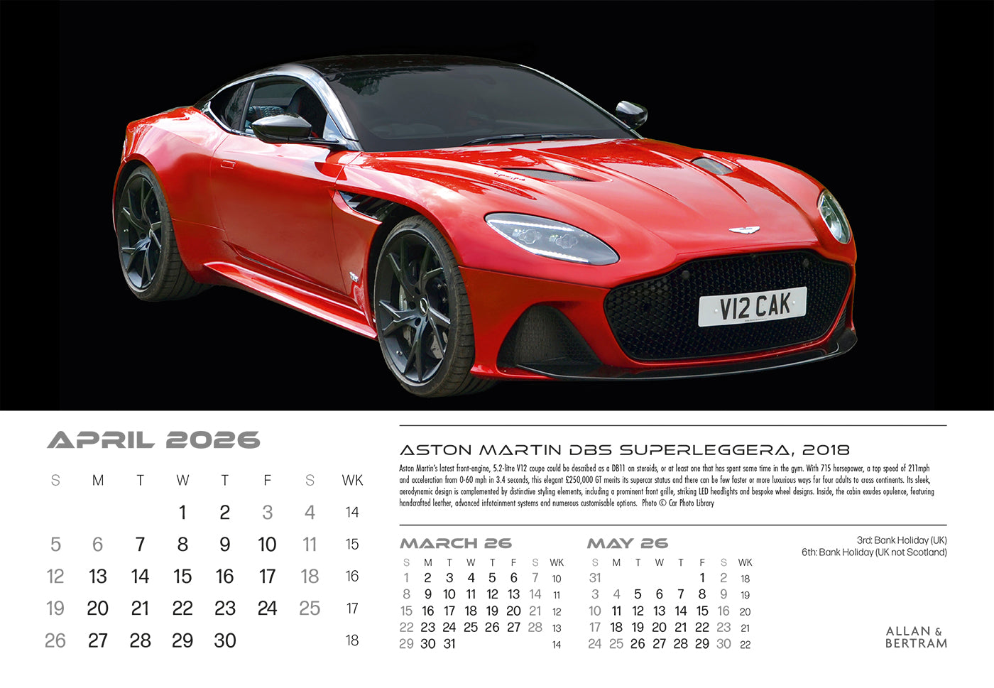 Auto Midi Desk Calendar