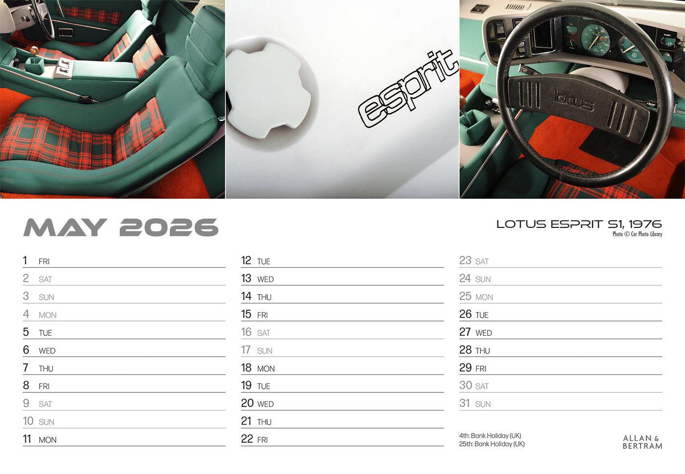 Auto Midi Desk Calendar