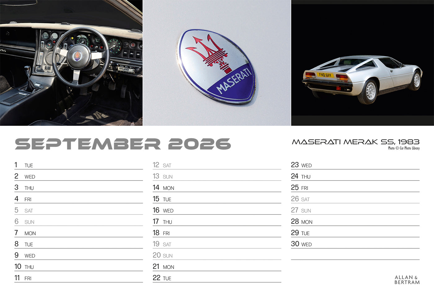 Auto Midi Desk Calendar