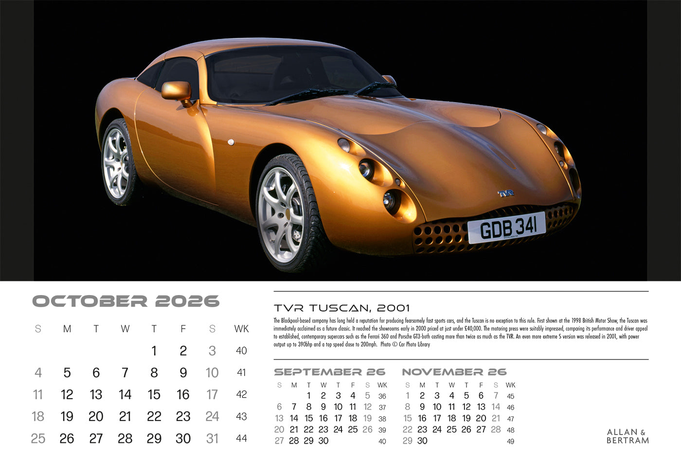 Auto Midi Desk Calendar