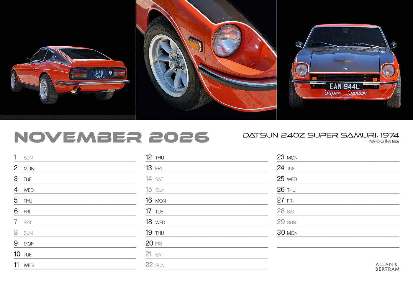 Auto Midi Desk Calendar