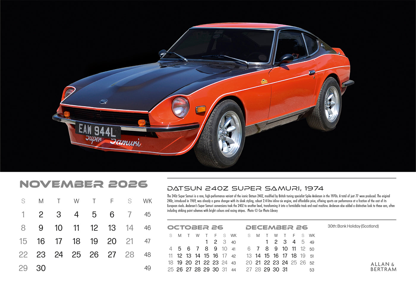 Auto Midi Desk Calendar