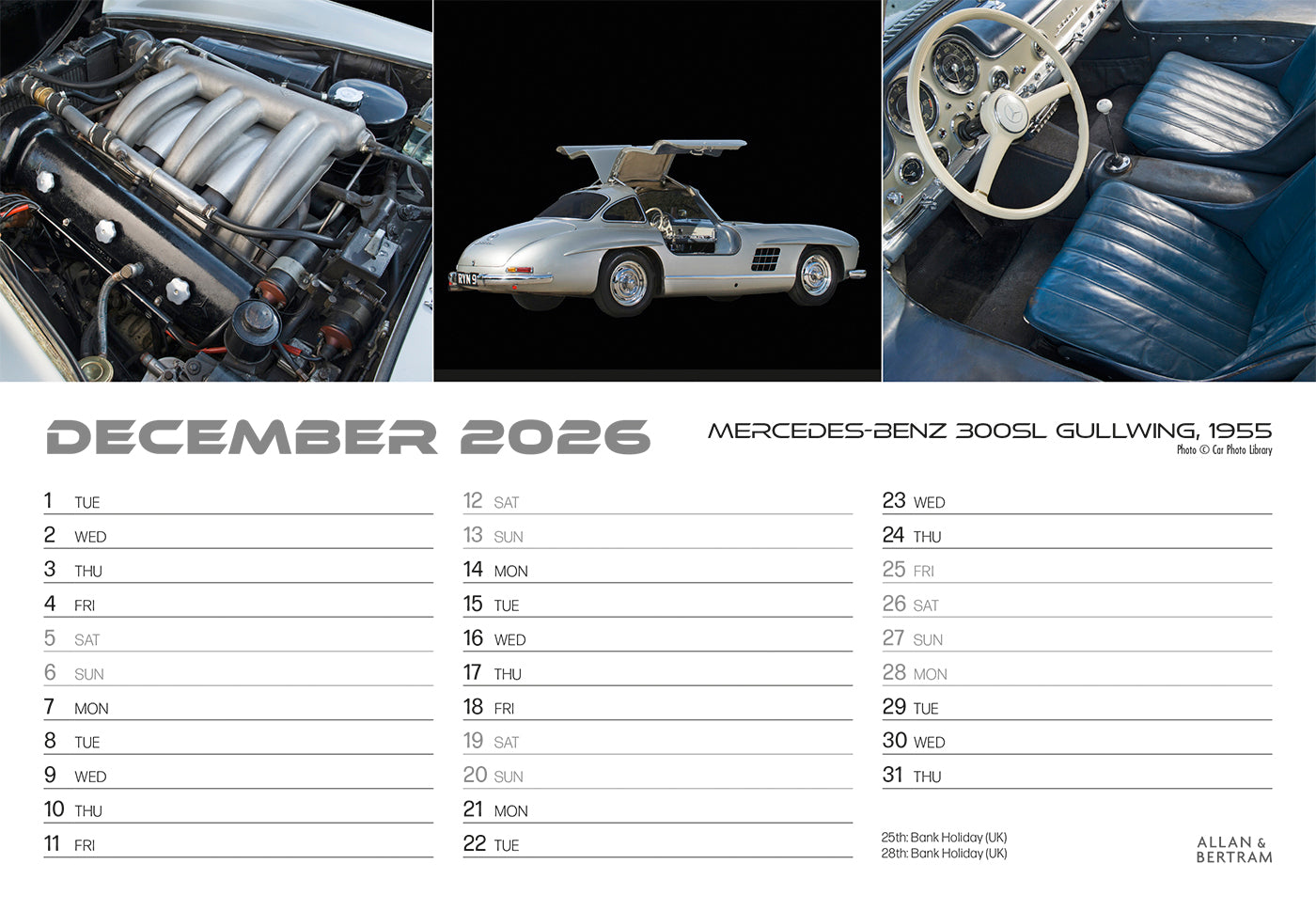 Auto Midi Desk Calendar