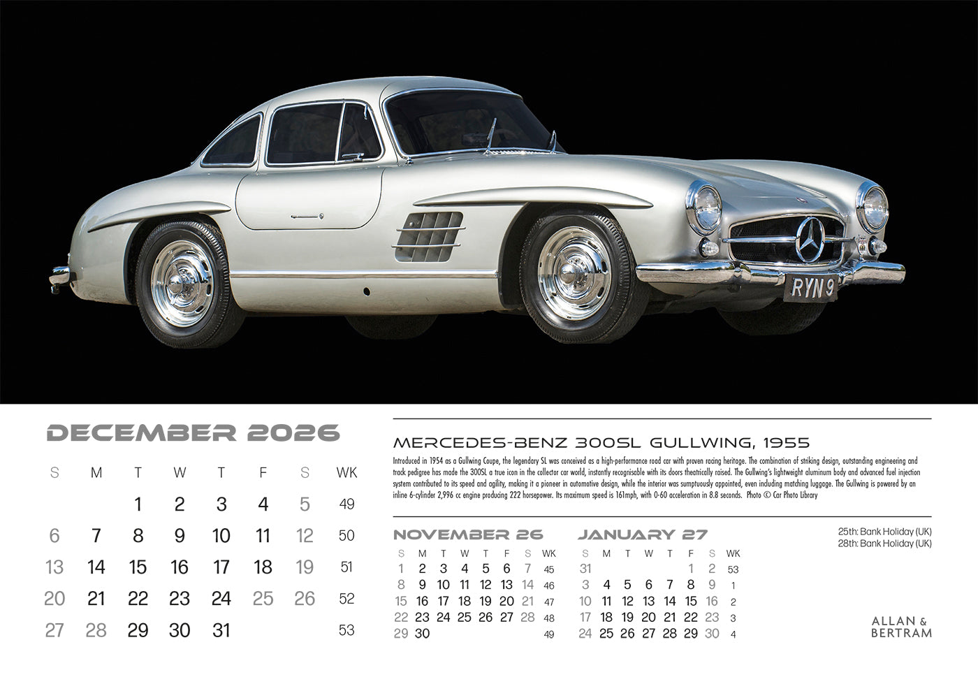 Auto Midi Desk Calendar