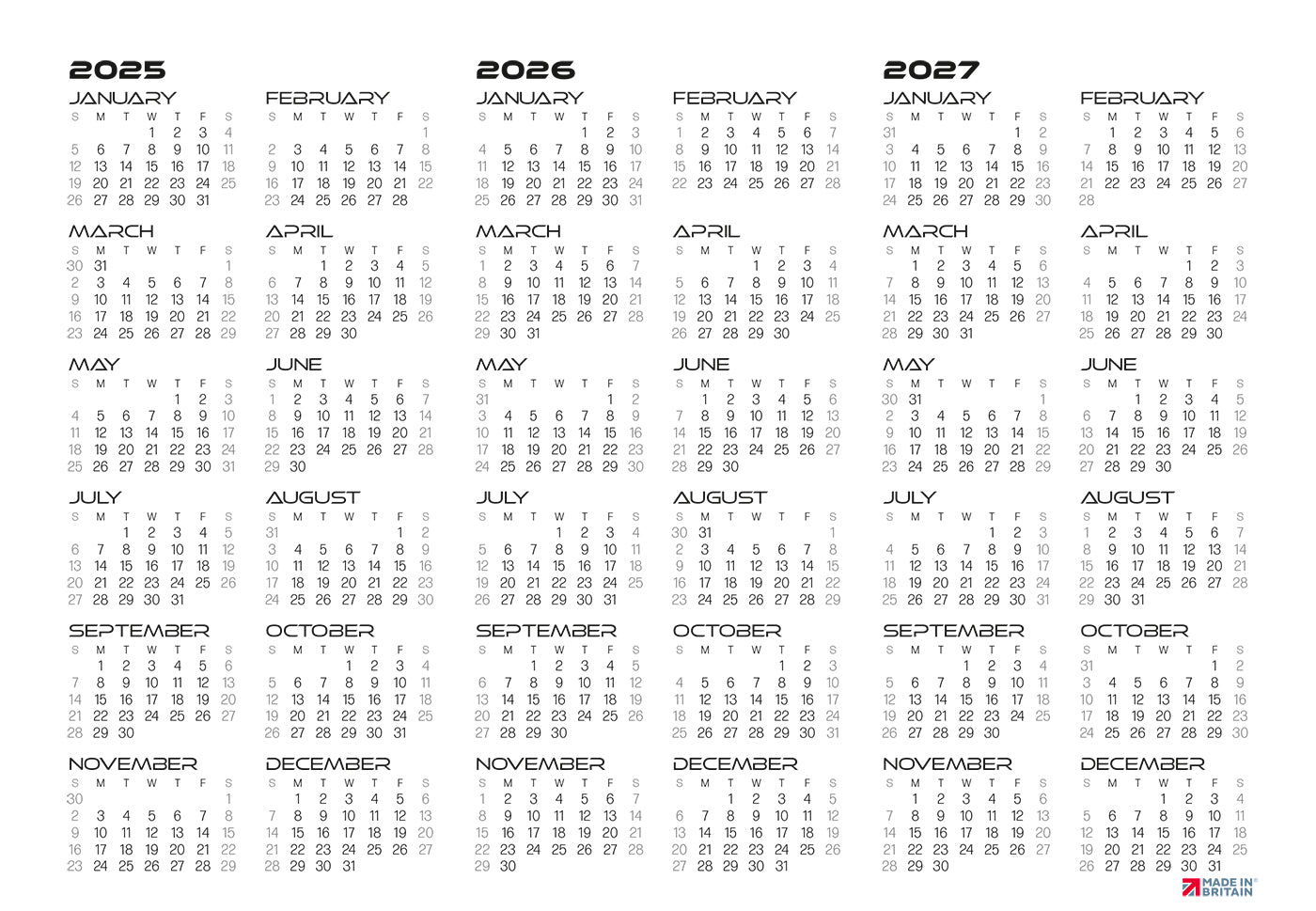 Auto Midi Desk Calendar