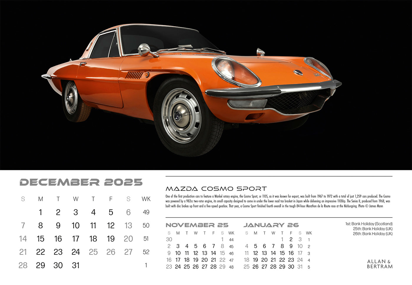 Auto Midi Desk Calendar