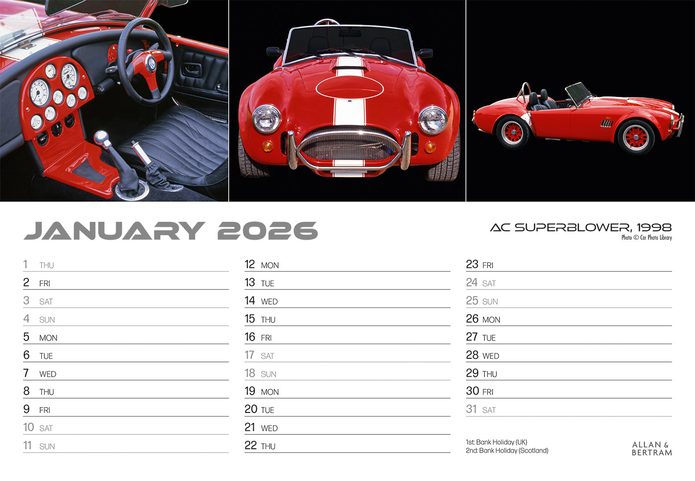 Auto Midi Desk Calendar