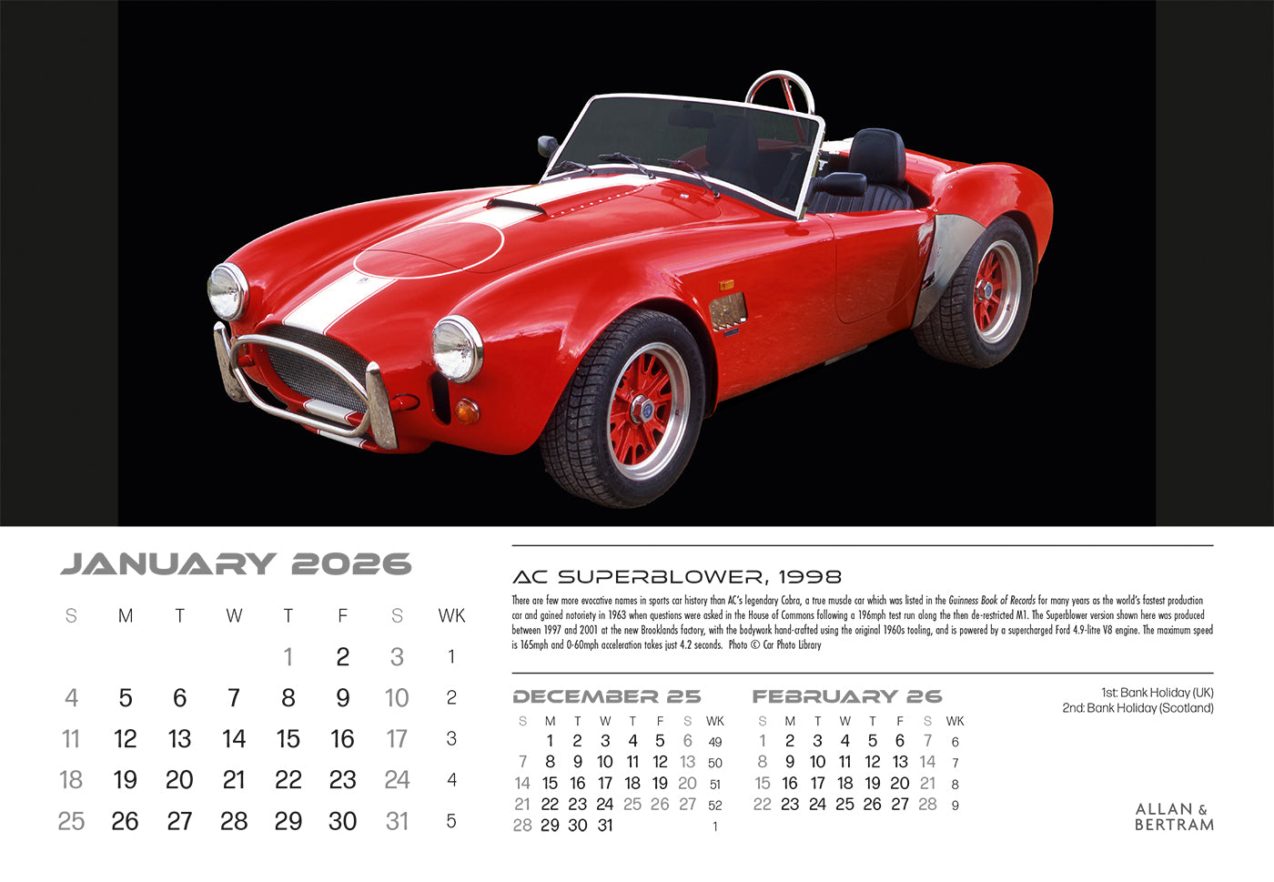 Auto Midi Desk Calendar