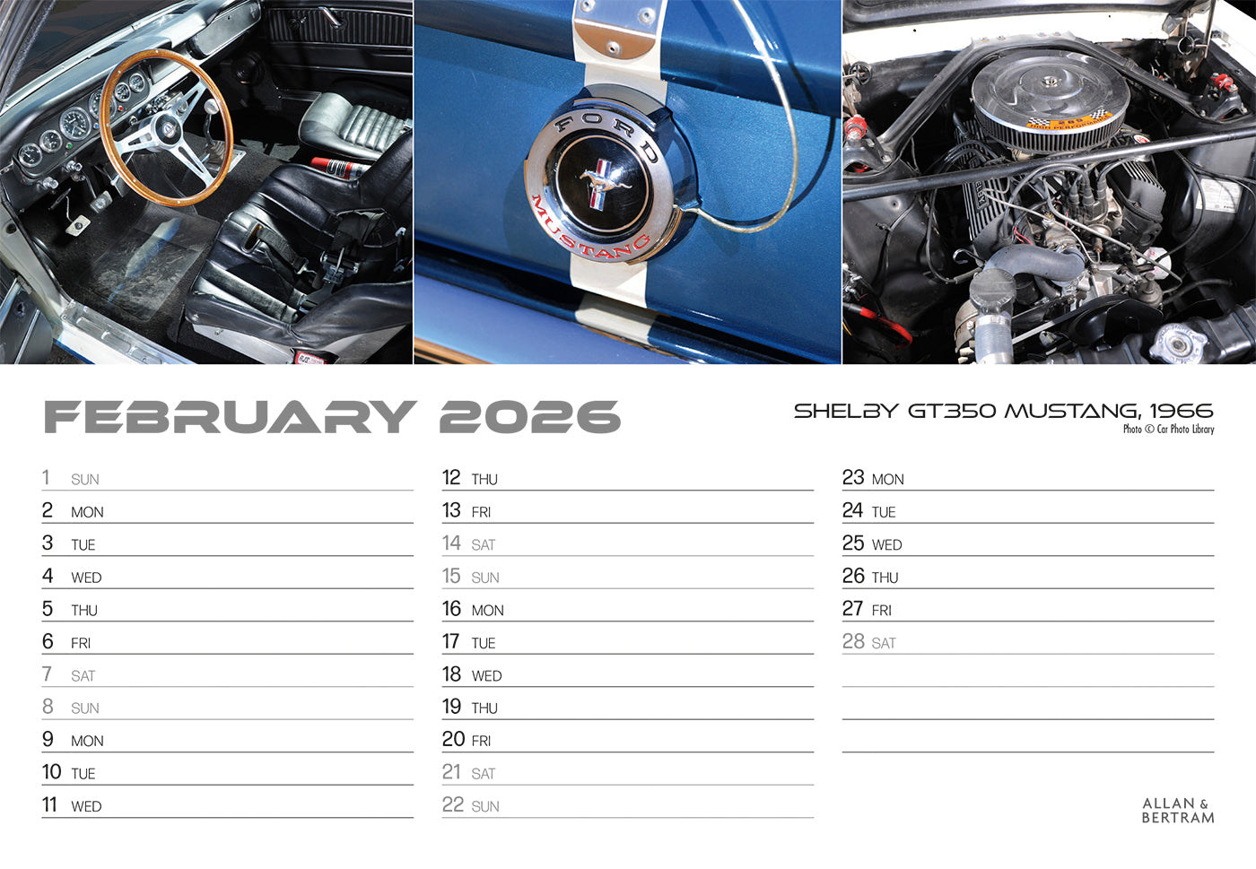 Auto Midi Desk Calendar
