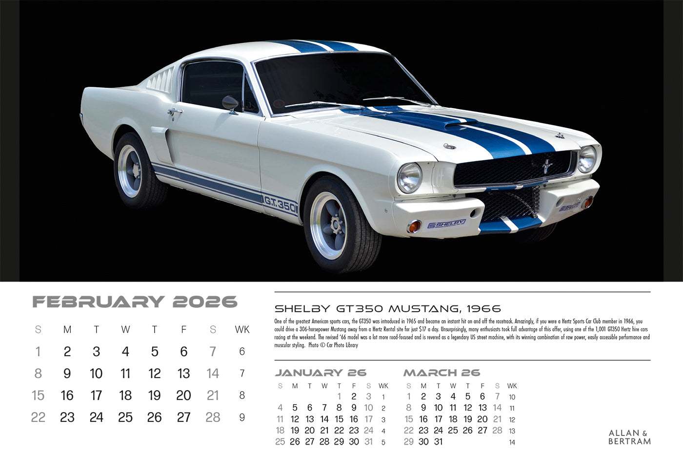 Auto Midi Desk Calendar