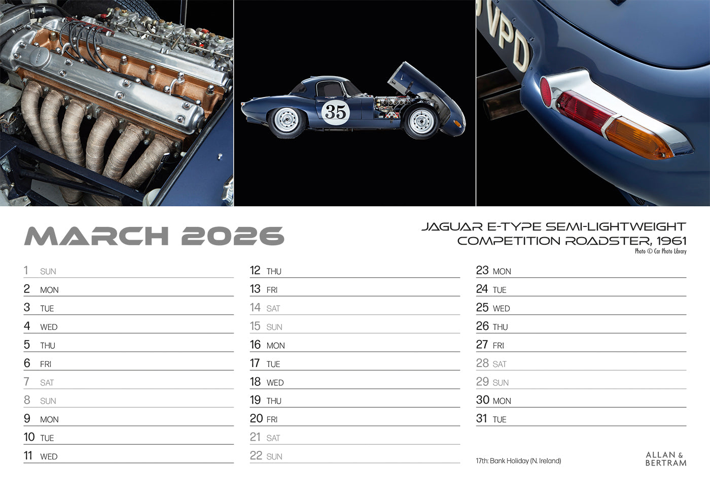 Auto Midi Desk Calendar