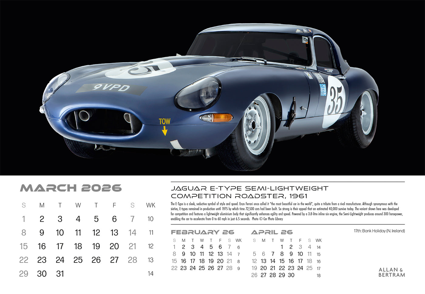 Auto Midi Desk Calendar