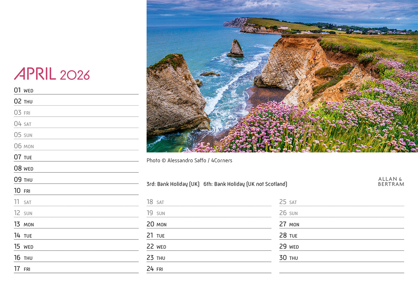 Coastal Path Midi Desk Calendar