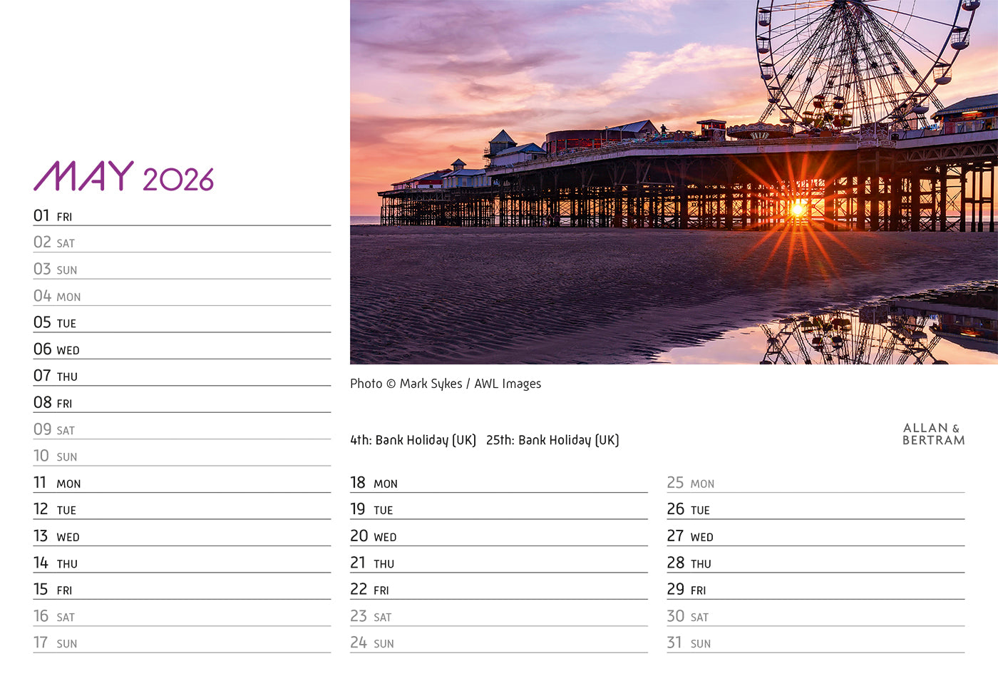 Coastal Path Midi Desk Calendar