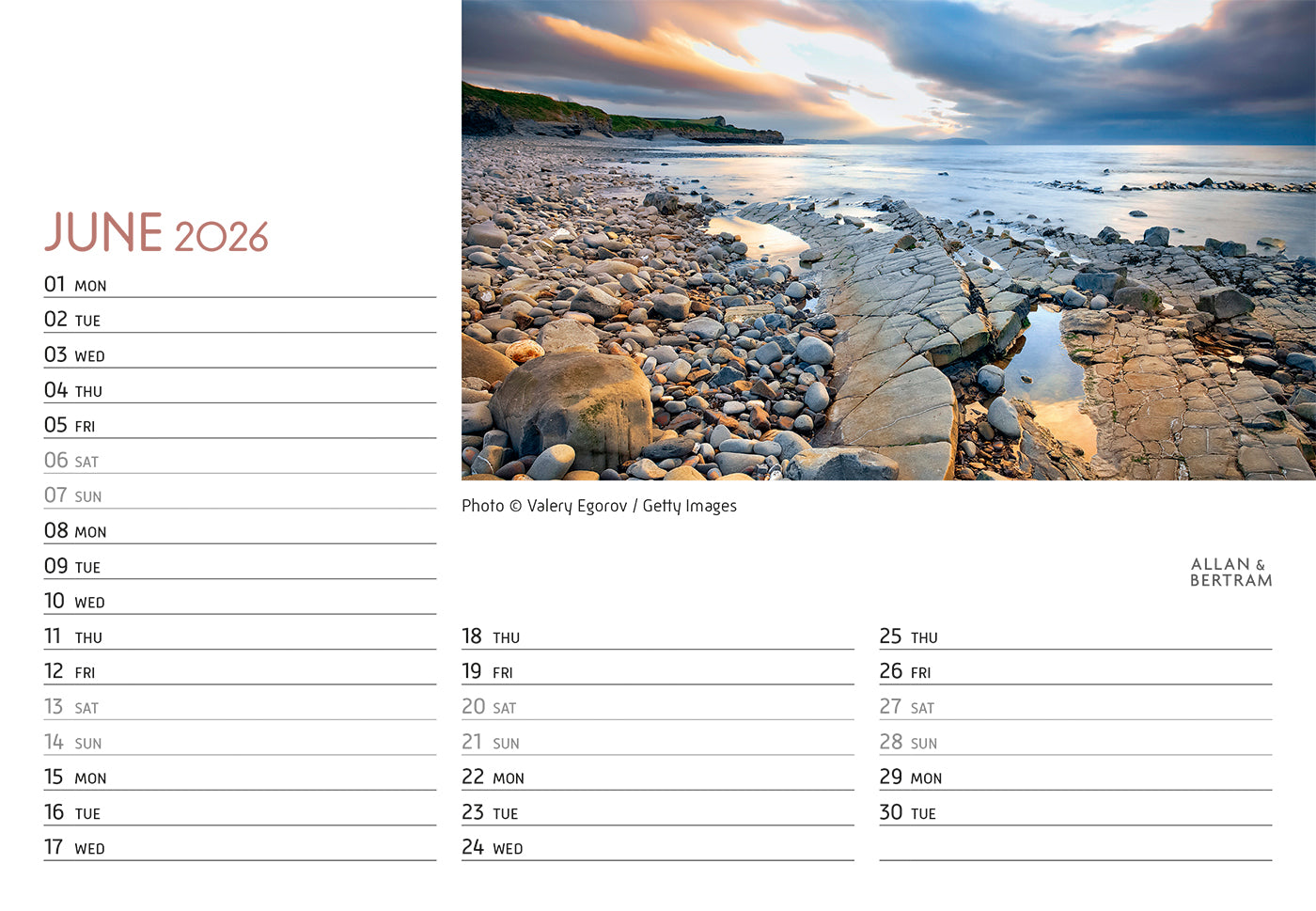 Coastal Path Midi Desk Calendar