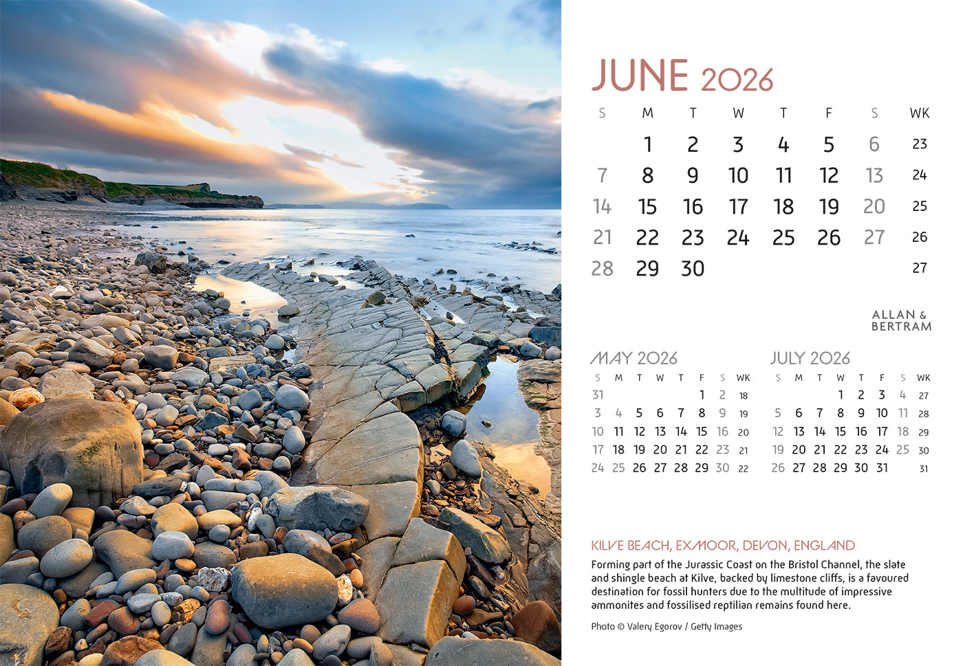 Coastal Path Midi Desk Calendar