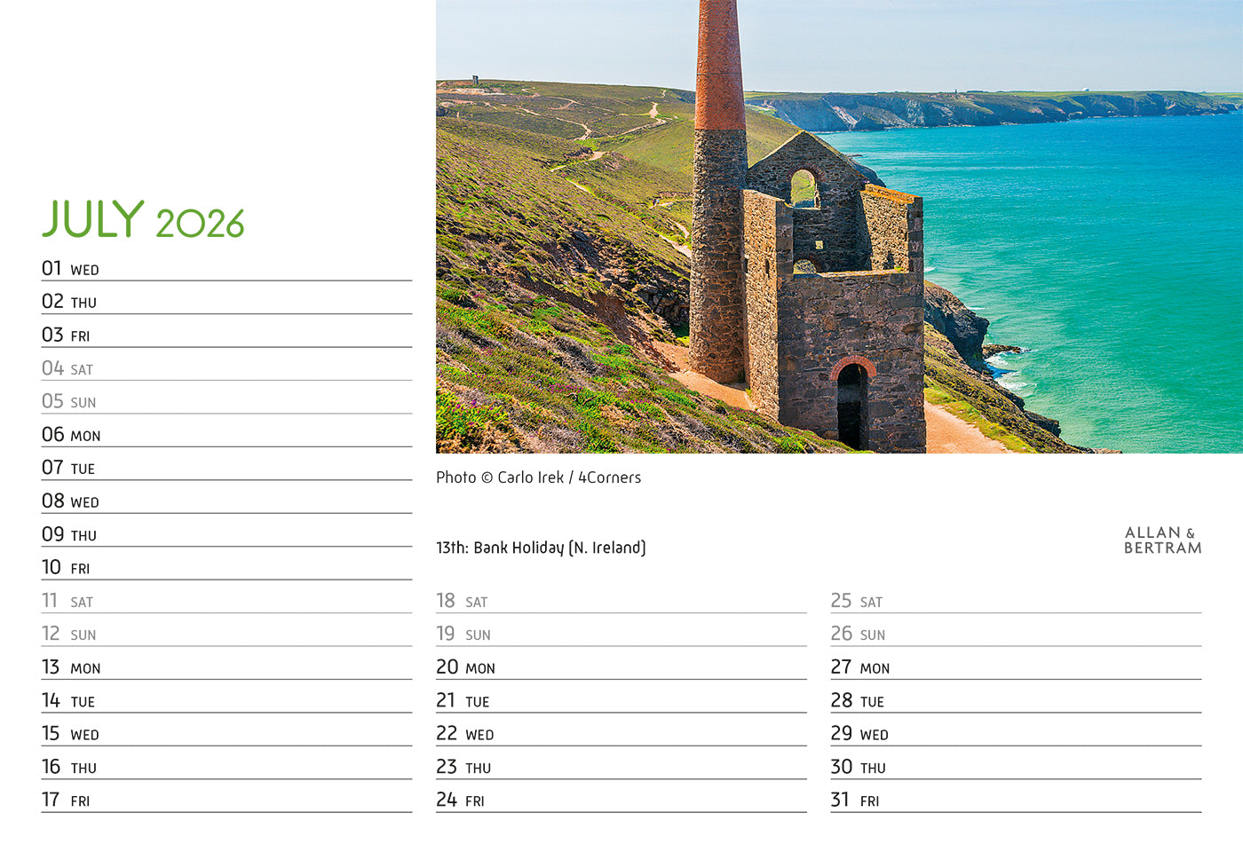 Coastal Path Midi Desk Calendar