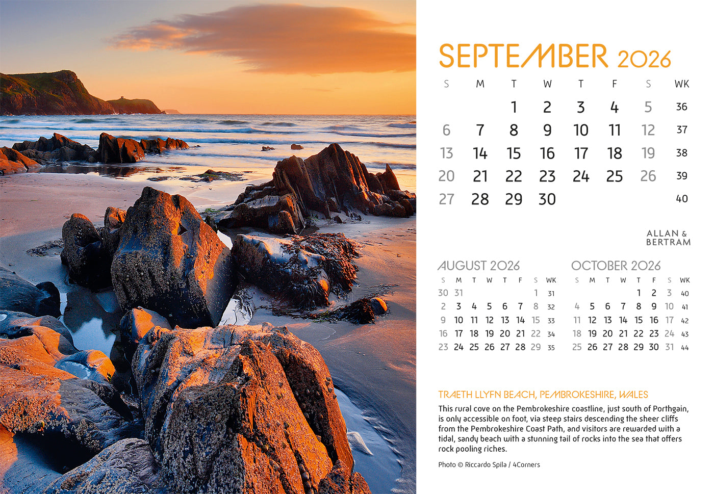 Coastal Path Midi Desk Calendar