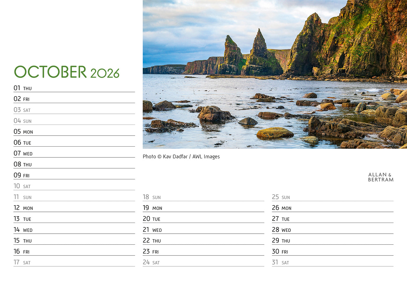 Coastal Path Midi Desk Calendar