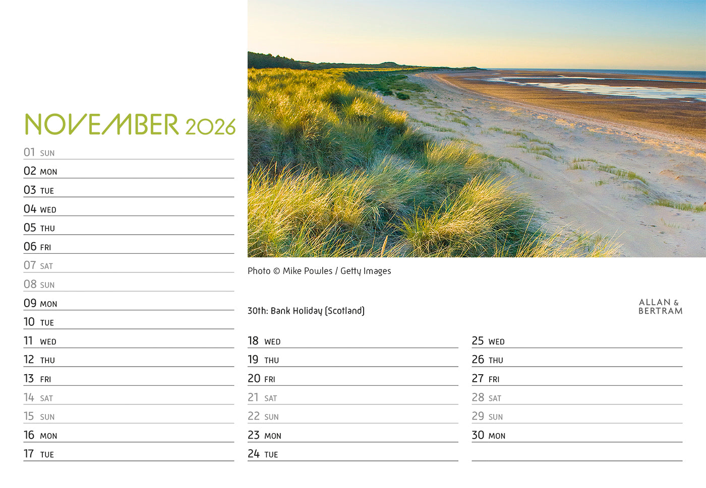 Coastal Path Midi Desk Calendar