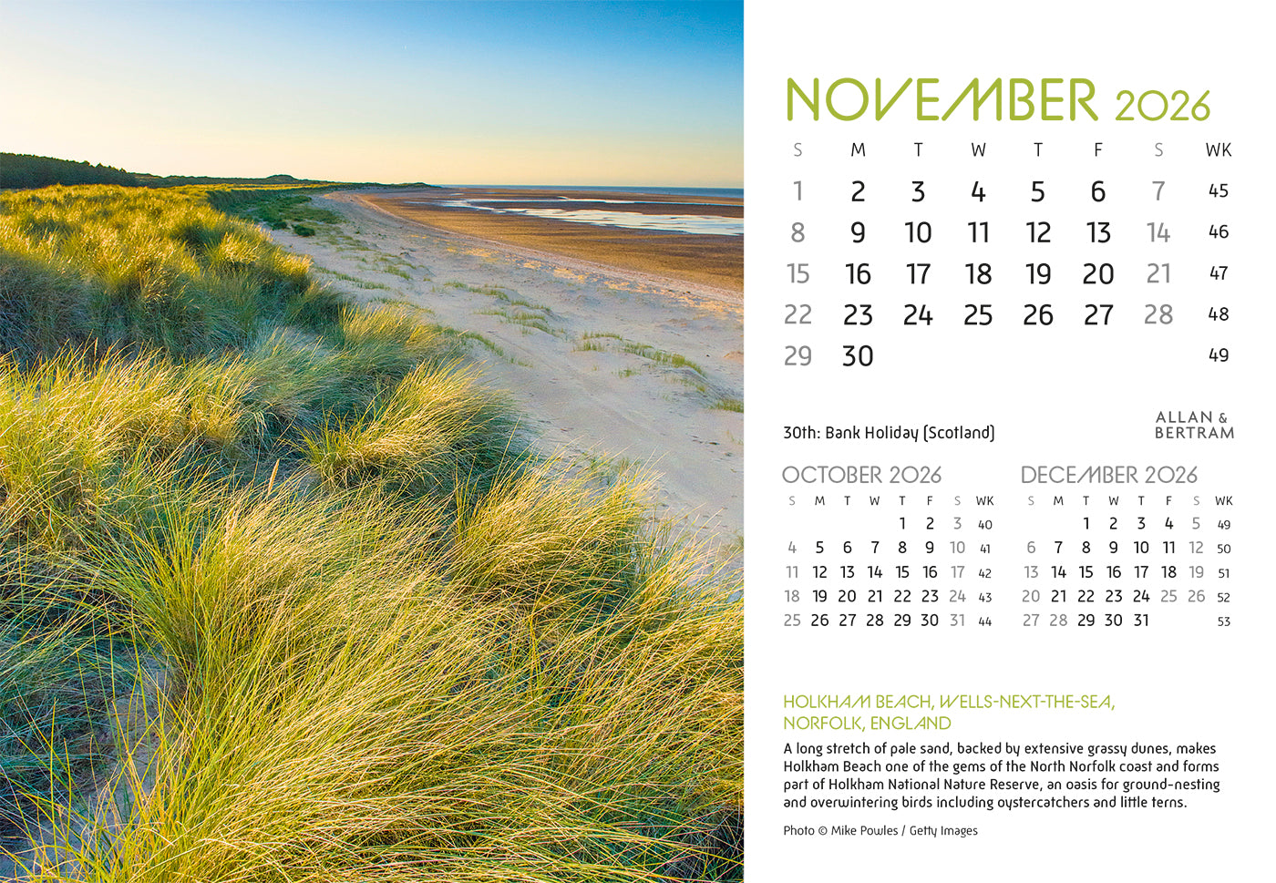 Coastal Path Midi Desk Calendar