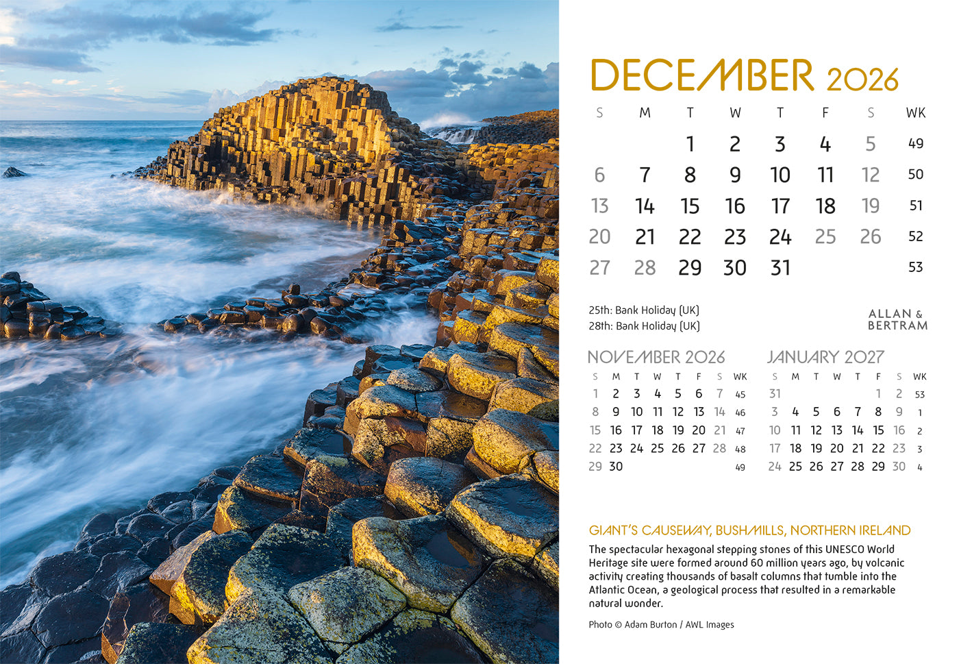Coastal Path Midi Desk Calendar
