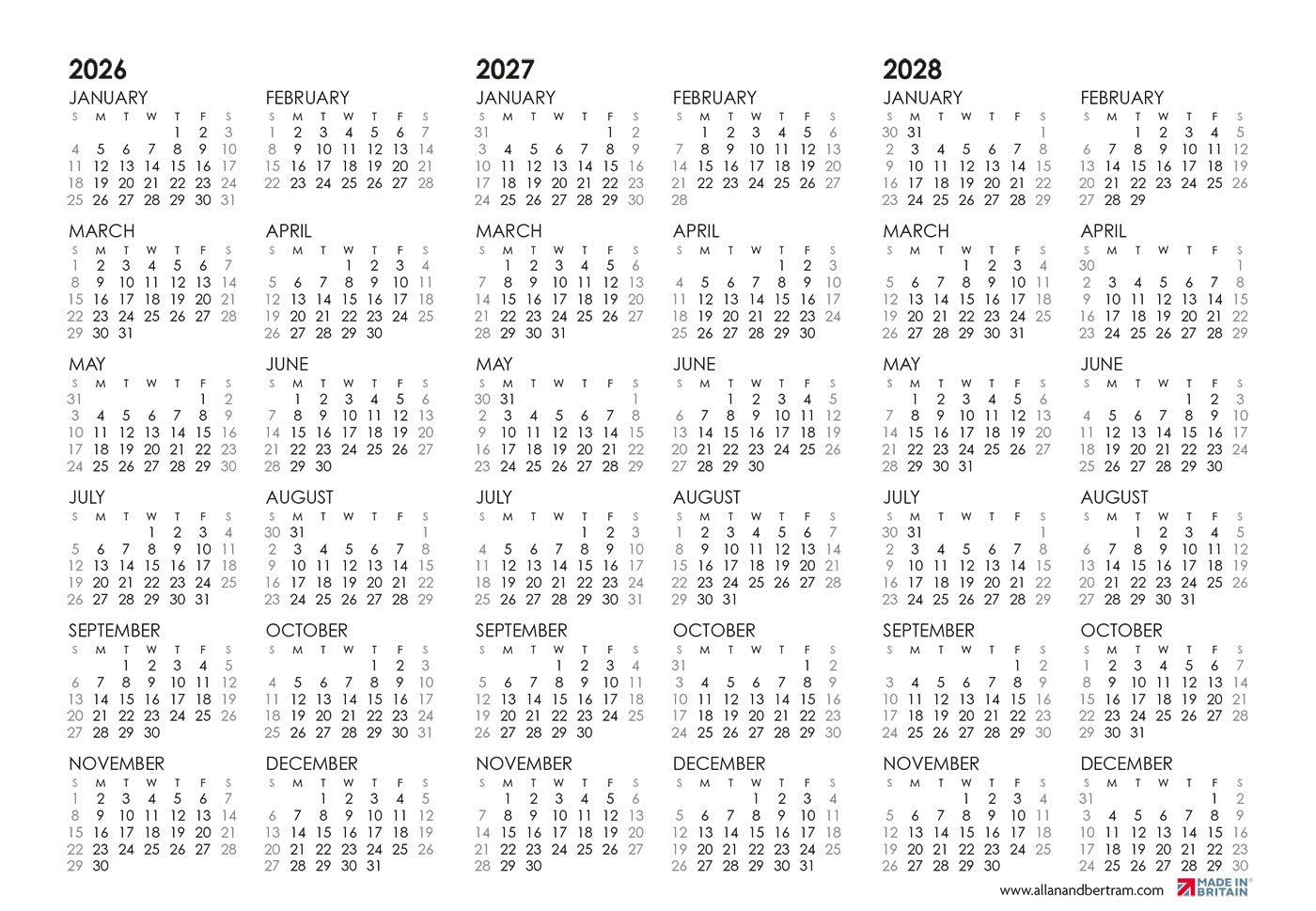 Coastal Path Midi Desk Calendar