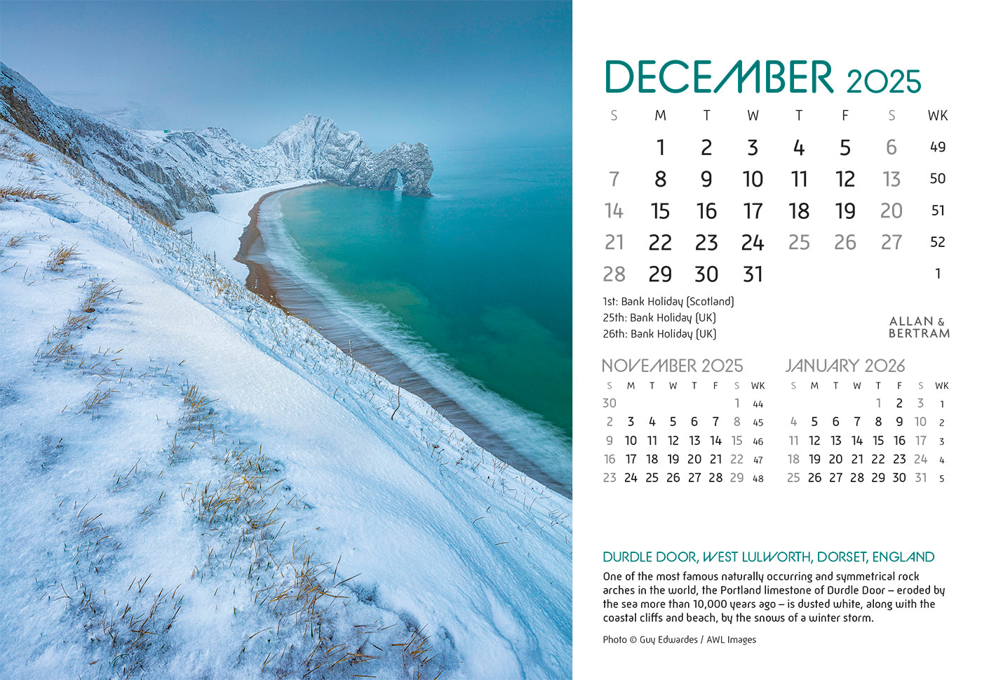 Coastal Path Midi Desk Calendar