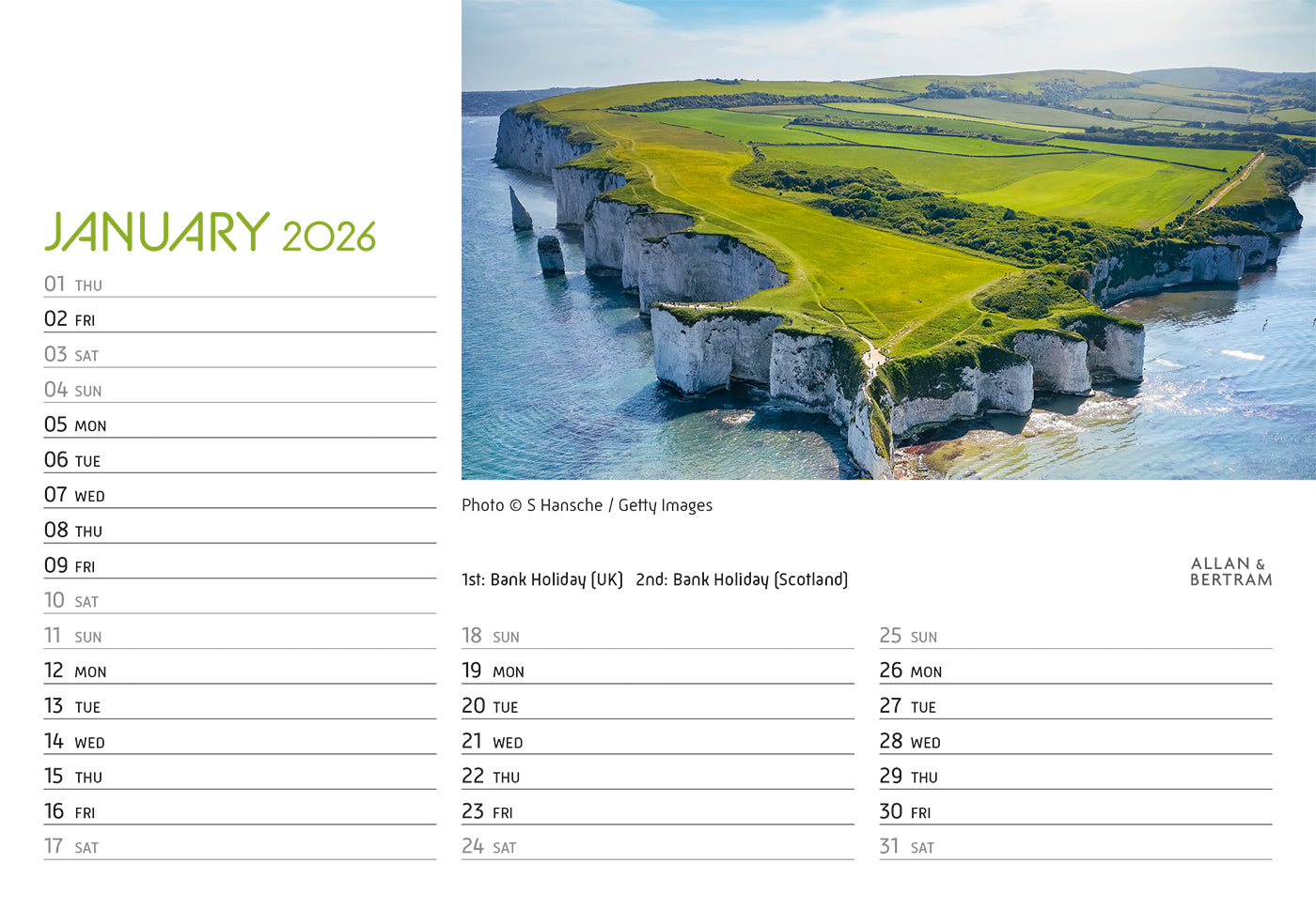 Coastal Path Midi Desk Calendar