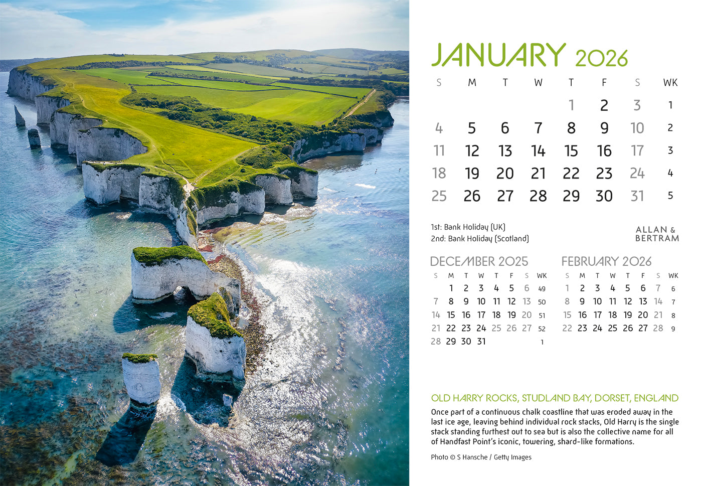 Coastal Path Midi Desk Calendar