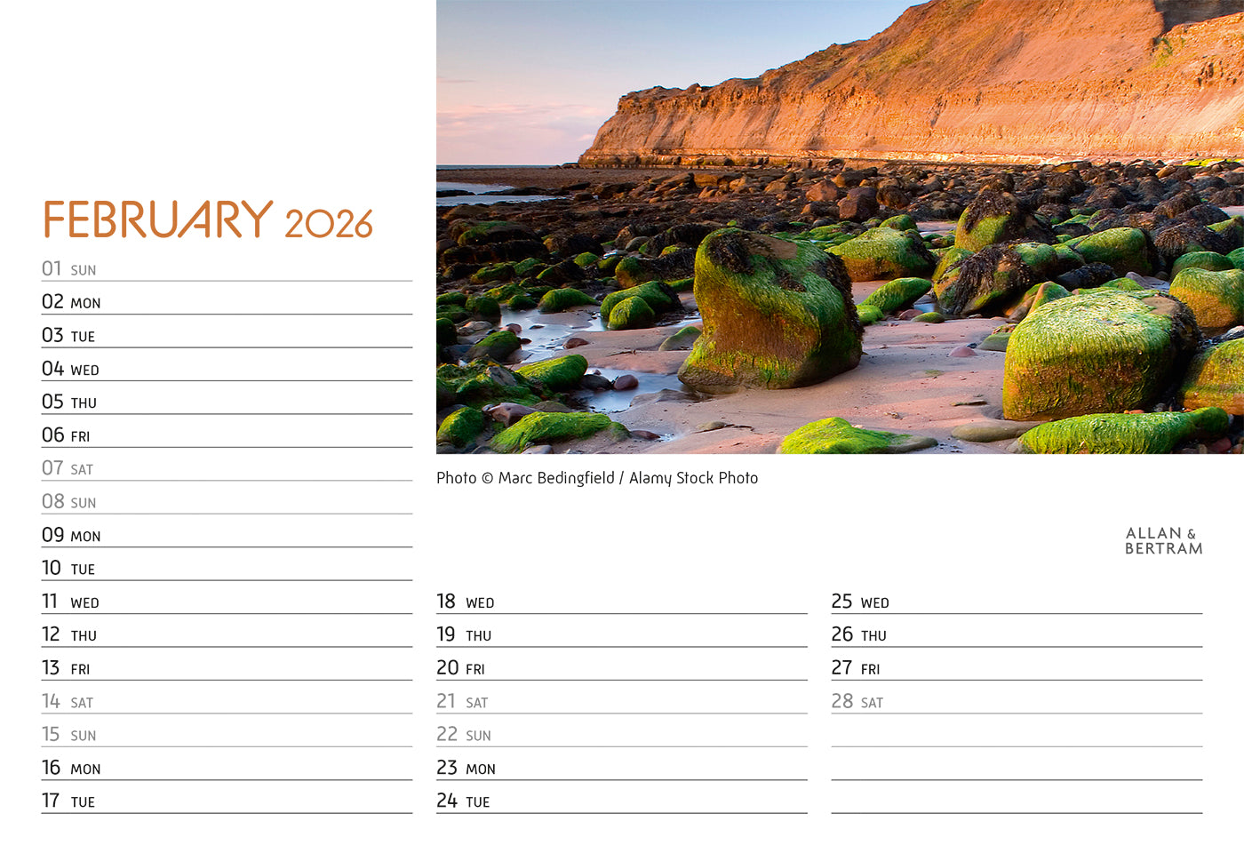 Coastal Path Midi Desk Calendar