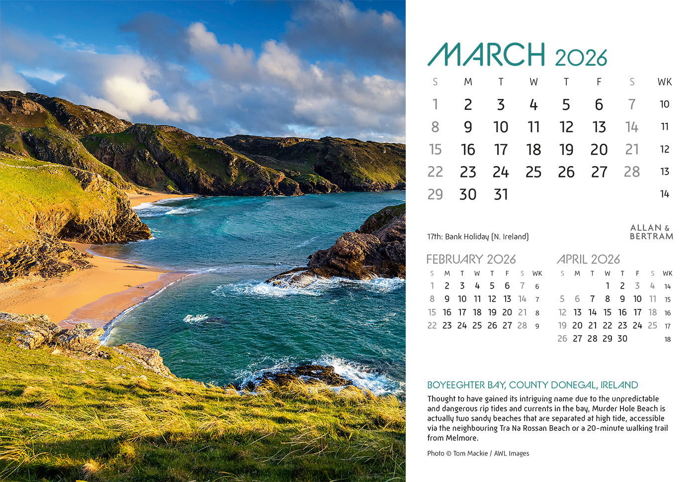 Coastal Path Midi Desk Calendar