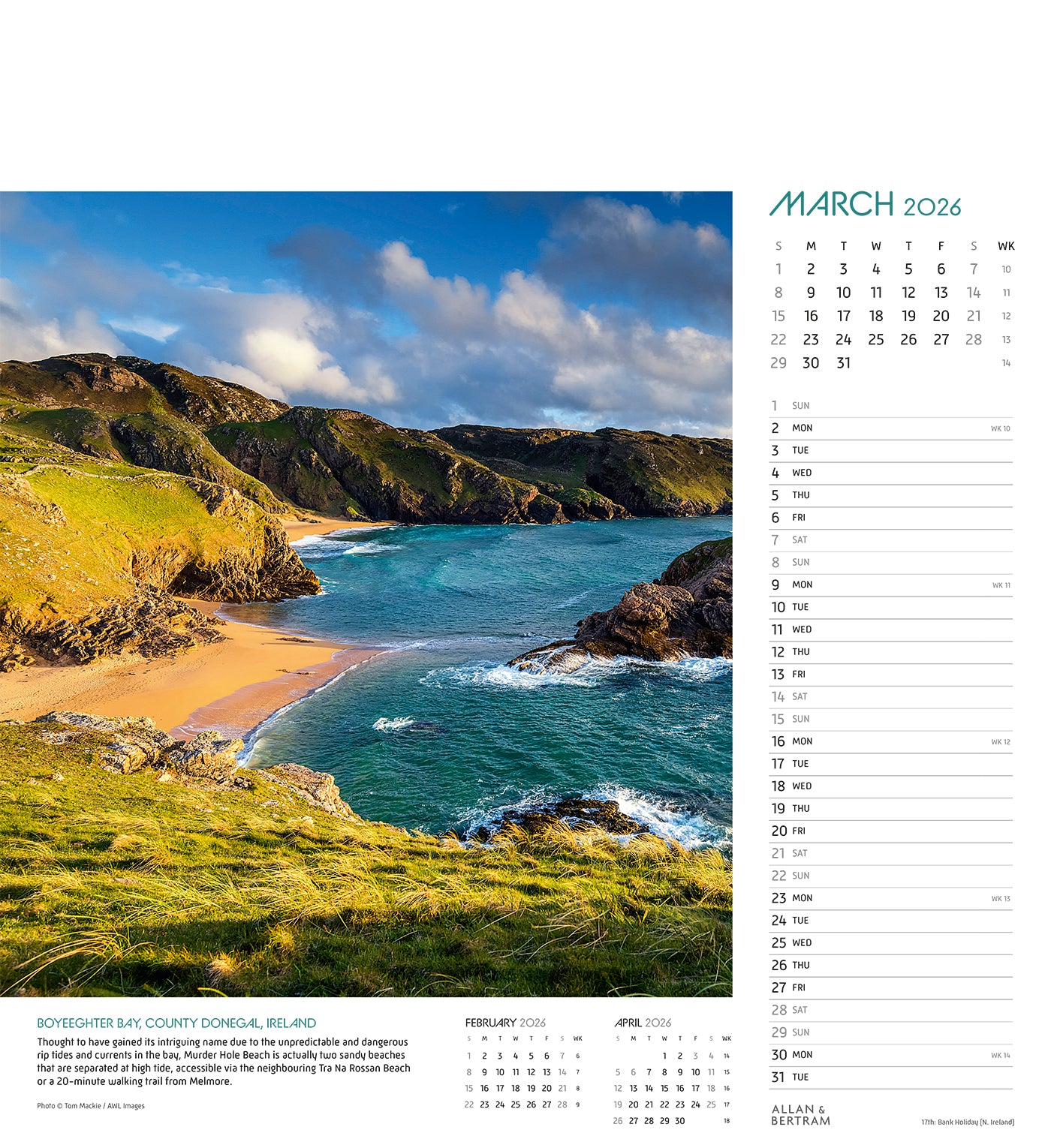 Coastal Path Junior Wall Calendar