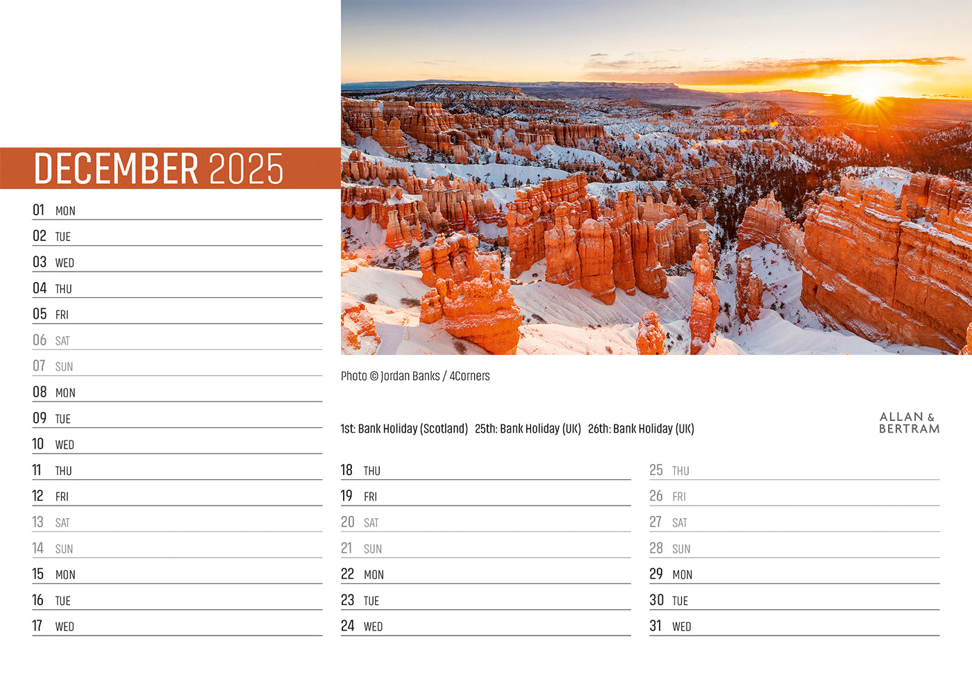 Explorer Midi Desk Calendar