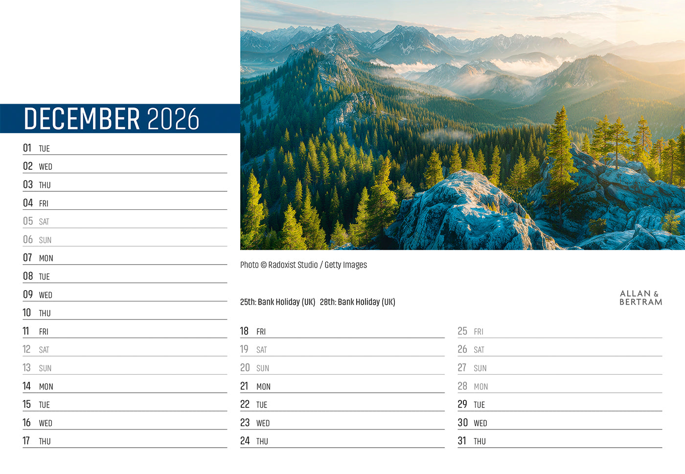 Explorer Midi Desk Calendar