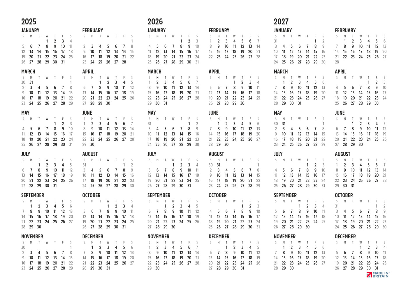 Face to Face Midi Desk Calendar