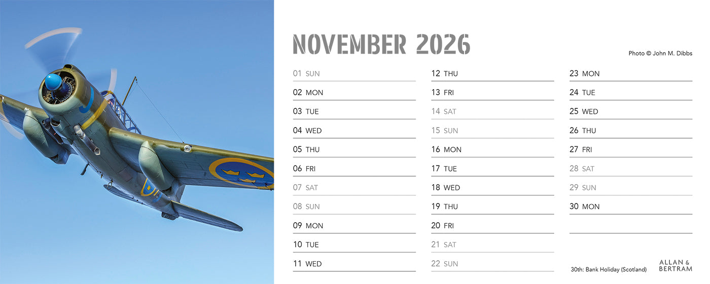 Flying Legends Desk Calendar