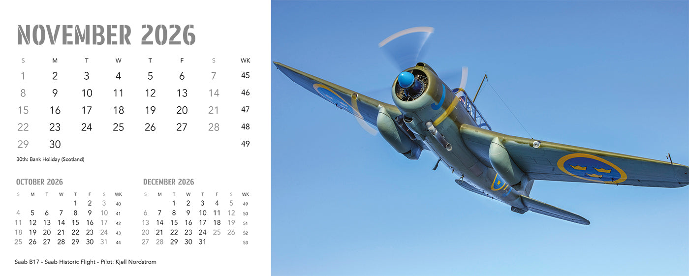 Flying Legends Desk Calendar