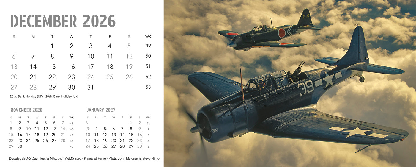 Flying Legends Desk Calendar