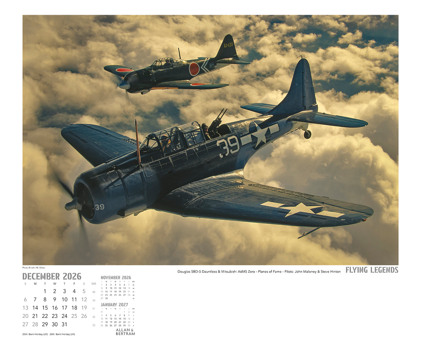 Flying Legends Wall Calendar