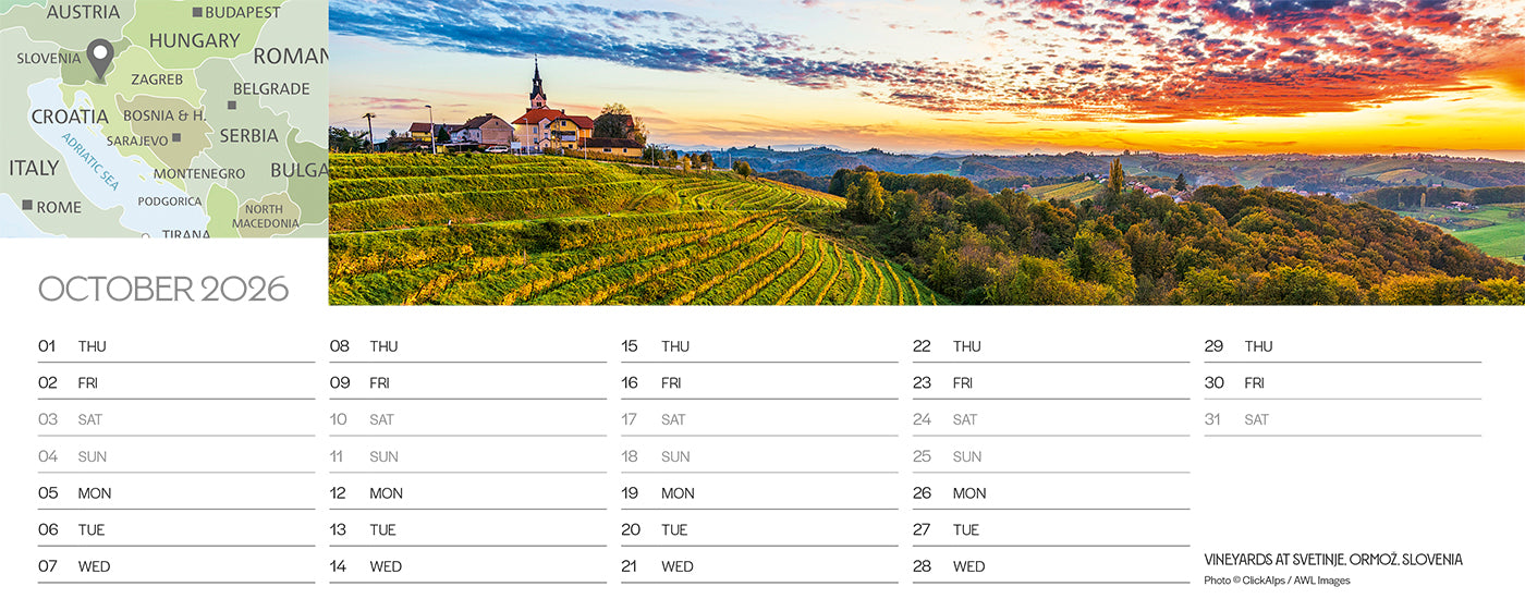 The Grand Tour Desk Calendar