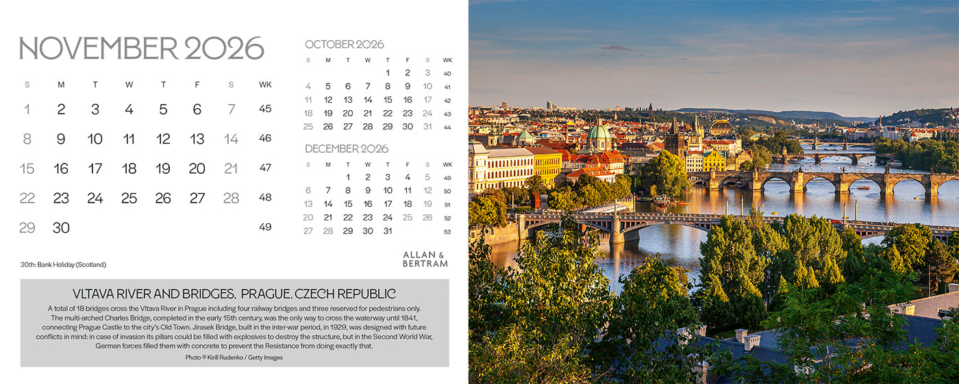 The Grand Tour Desk Calendar