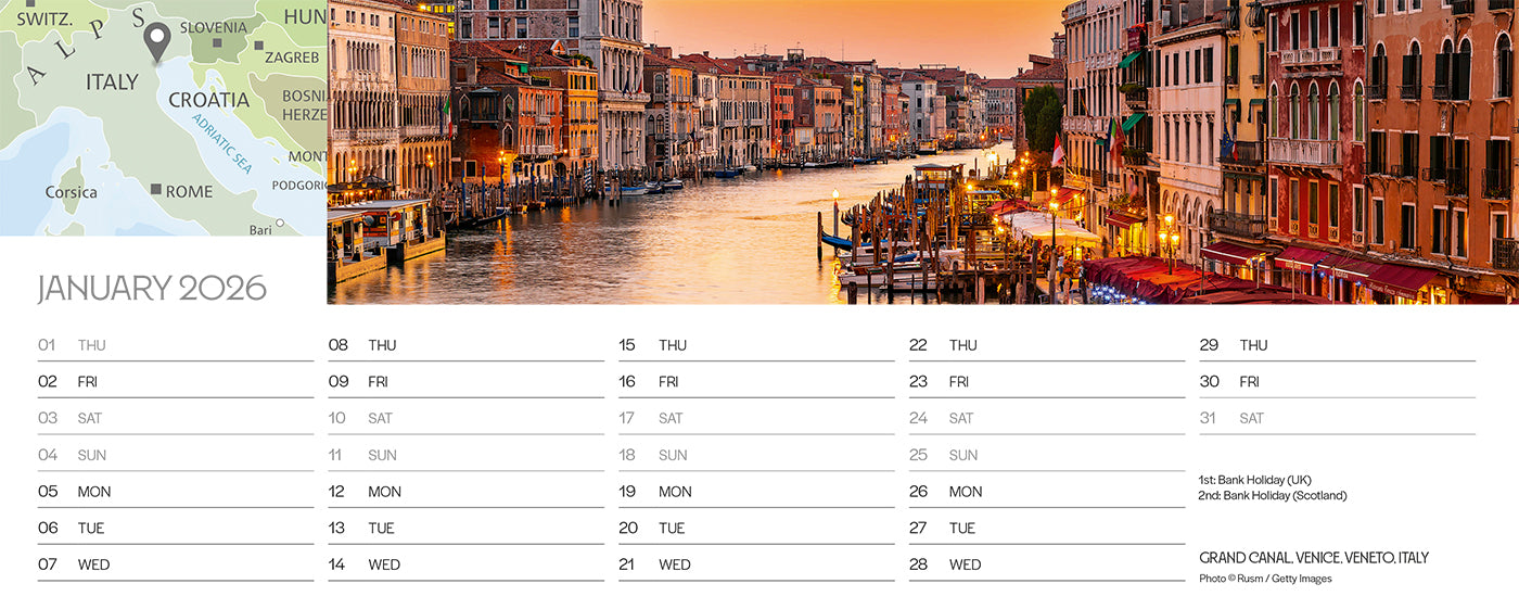 The Grand Tour Desk Calendar